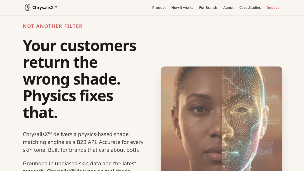 Shade Api ChrysalisX™ — Physics-Based Shade Matching API for Beauty Brands